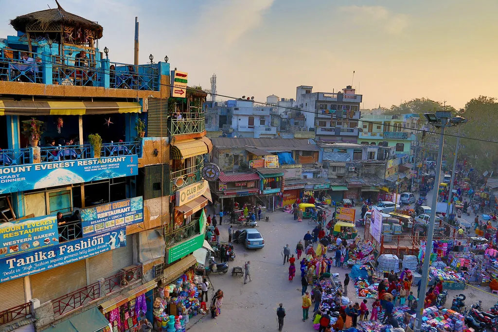 Busy street in Paharganj, New Delhi