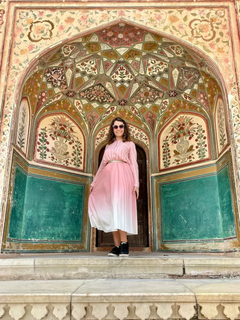 Solo female traveler in Nahargahr Fort, Jaipur, India
